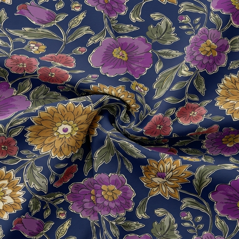Dense Garden Floral Cotton Fabric