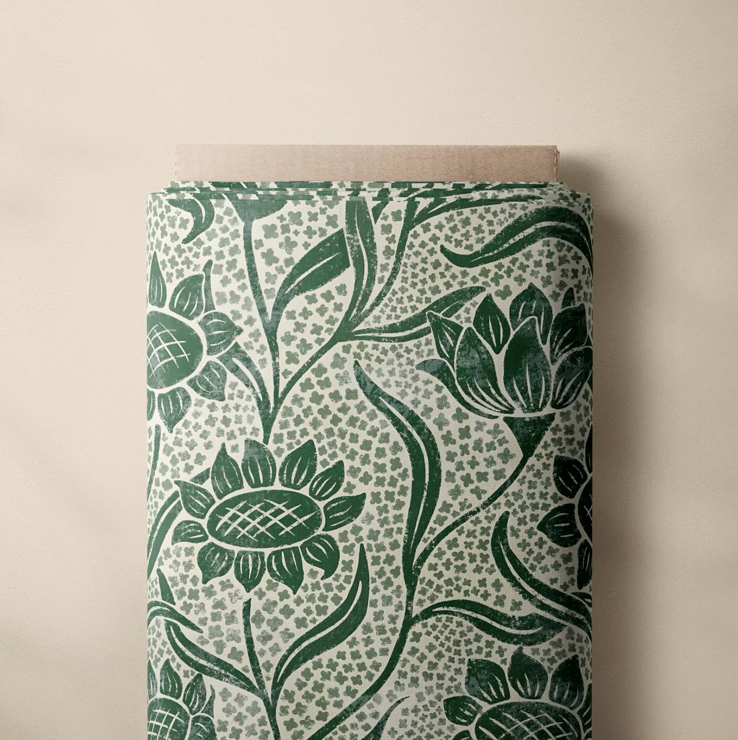 Botanical Vine Leaf Green Cotton Fabric