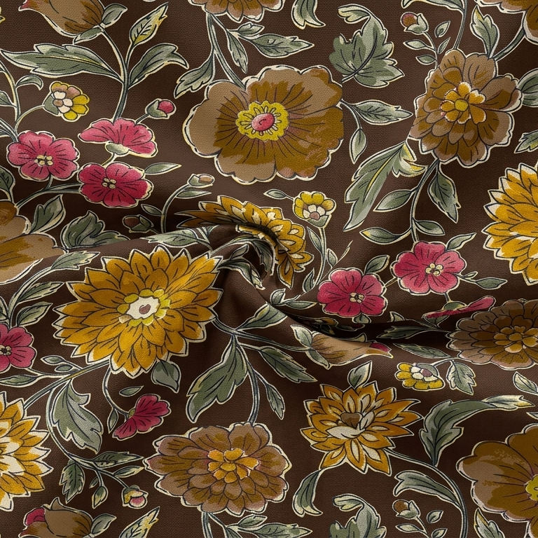 Dense Garden Floral Cotton Fabric