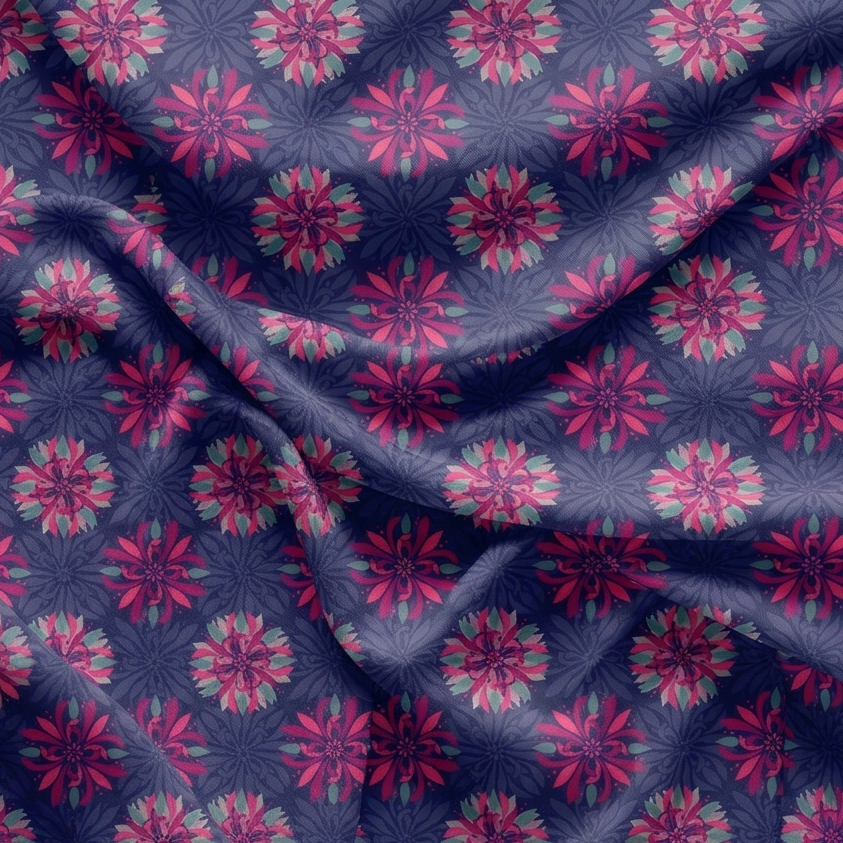 Geometric Diamond Lattice Blue Yellow Purple Pink Cotton Fabric