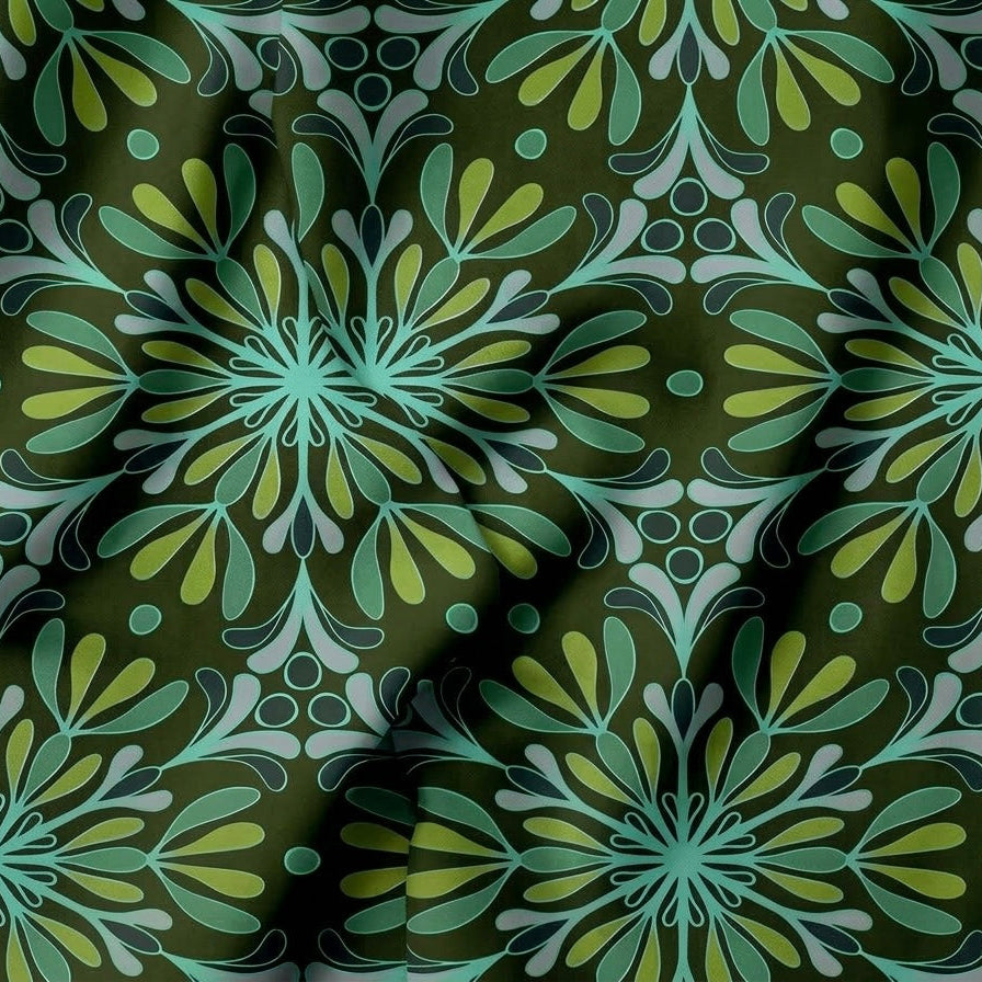Geometric Medallion Starburst Cotton Fabric