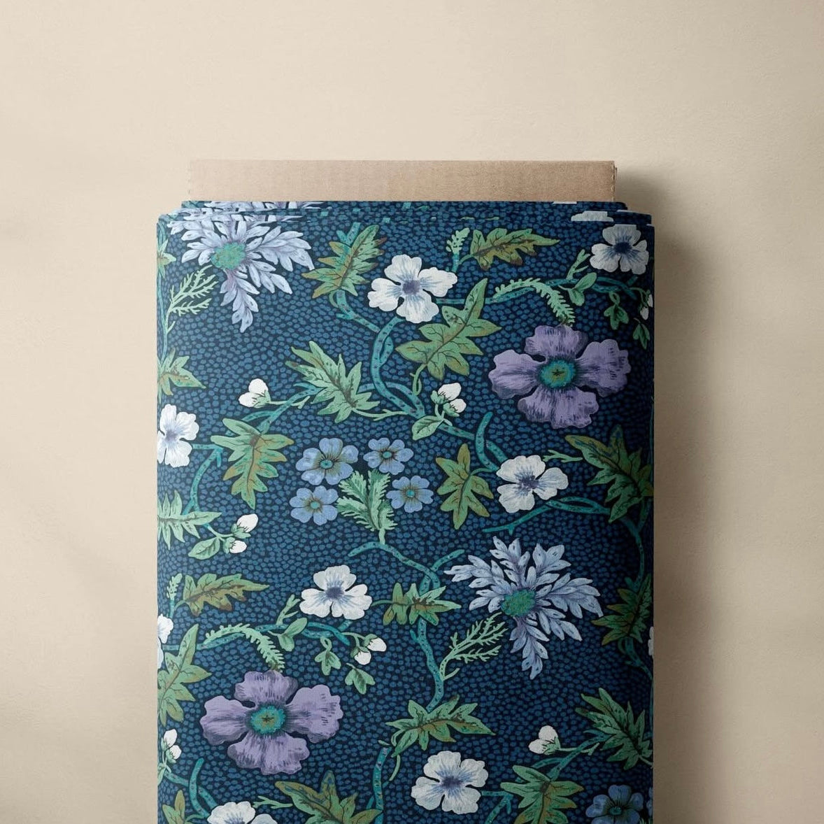 Botanical Vine Mixed Flowers Cotton Fabric