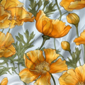 Large Poppy Flowers Cotton Fabric