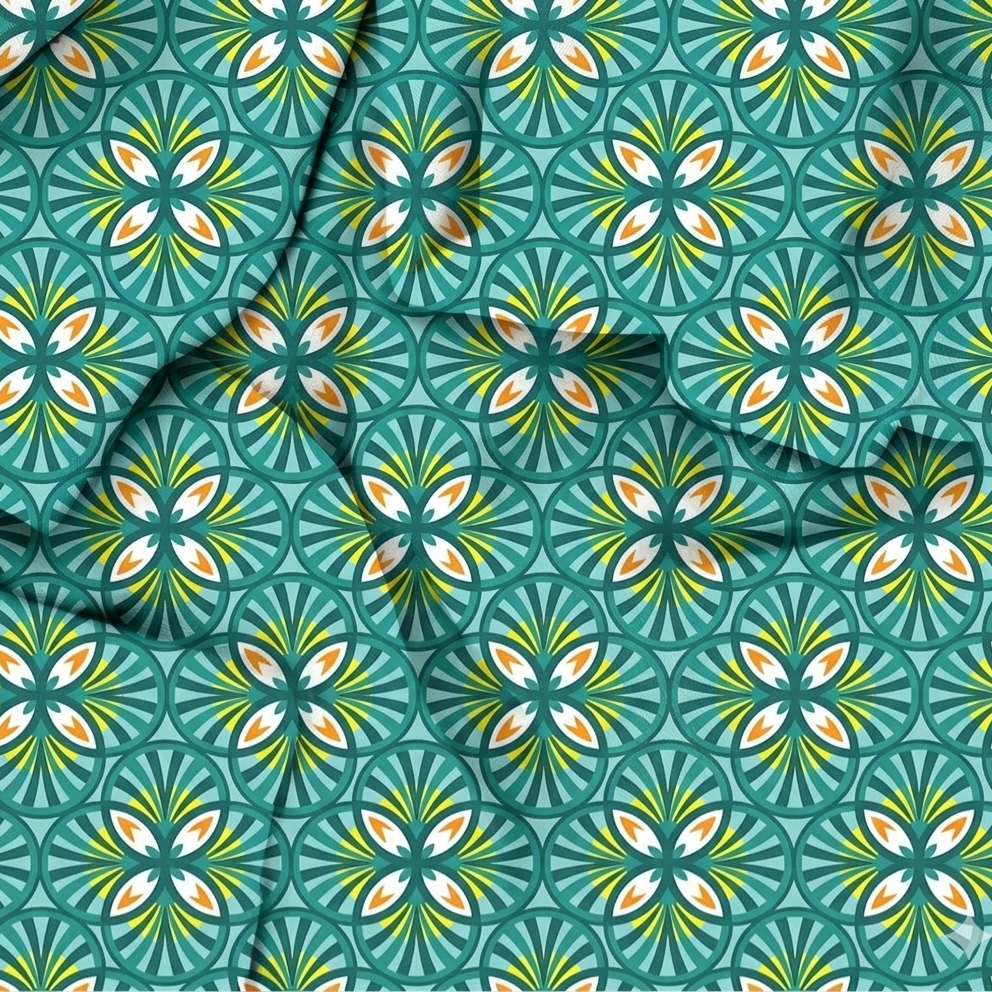 Classic Floral Damask Pink Blue Cotton Fabric