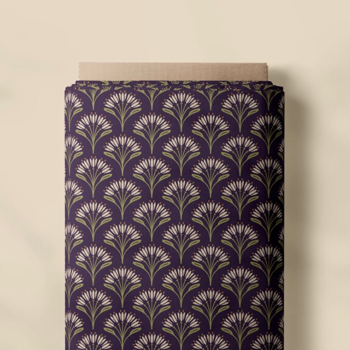 Art Deco Fan Bouquet Cotton Fabric