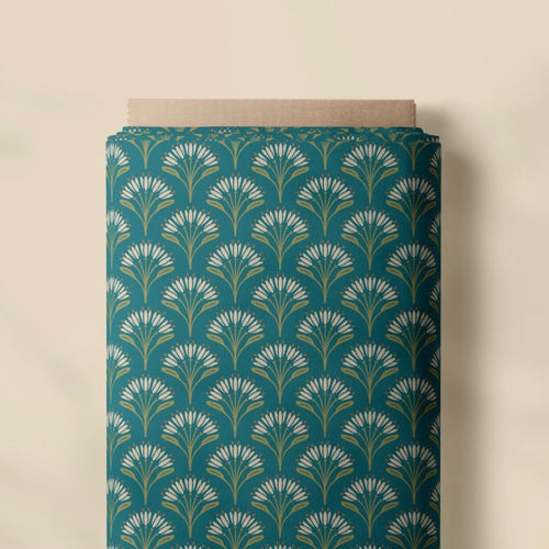 Art Deco Fan Bouquet Cotton Fabric