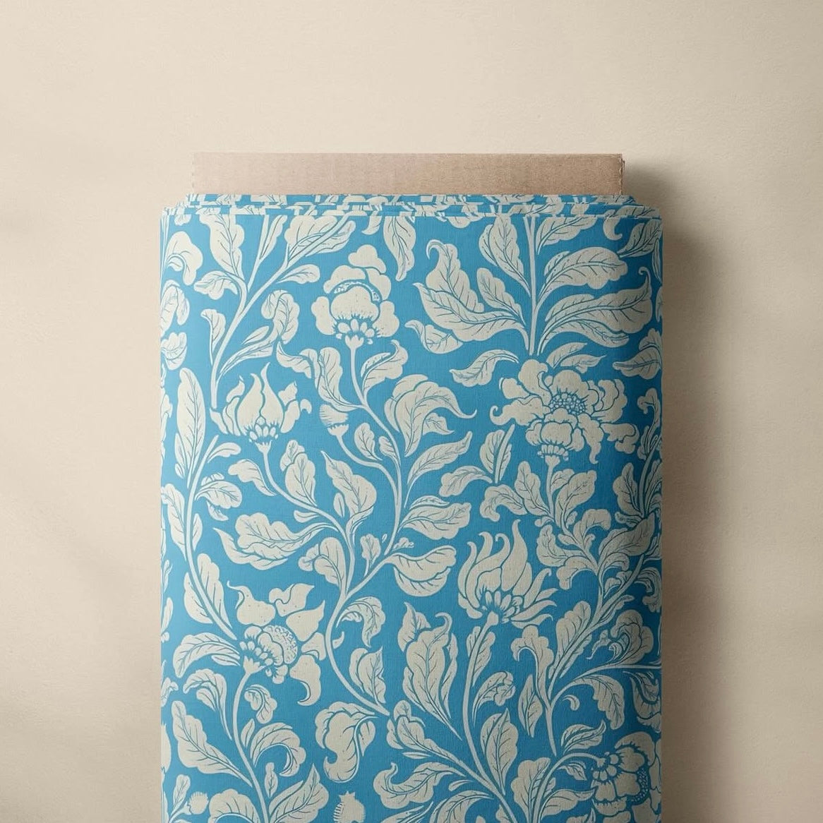 Dense Floral Damask Vines Cotton Fabric