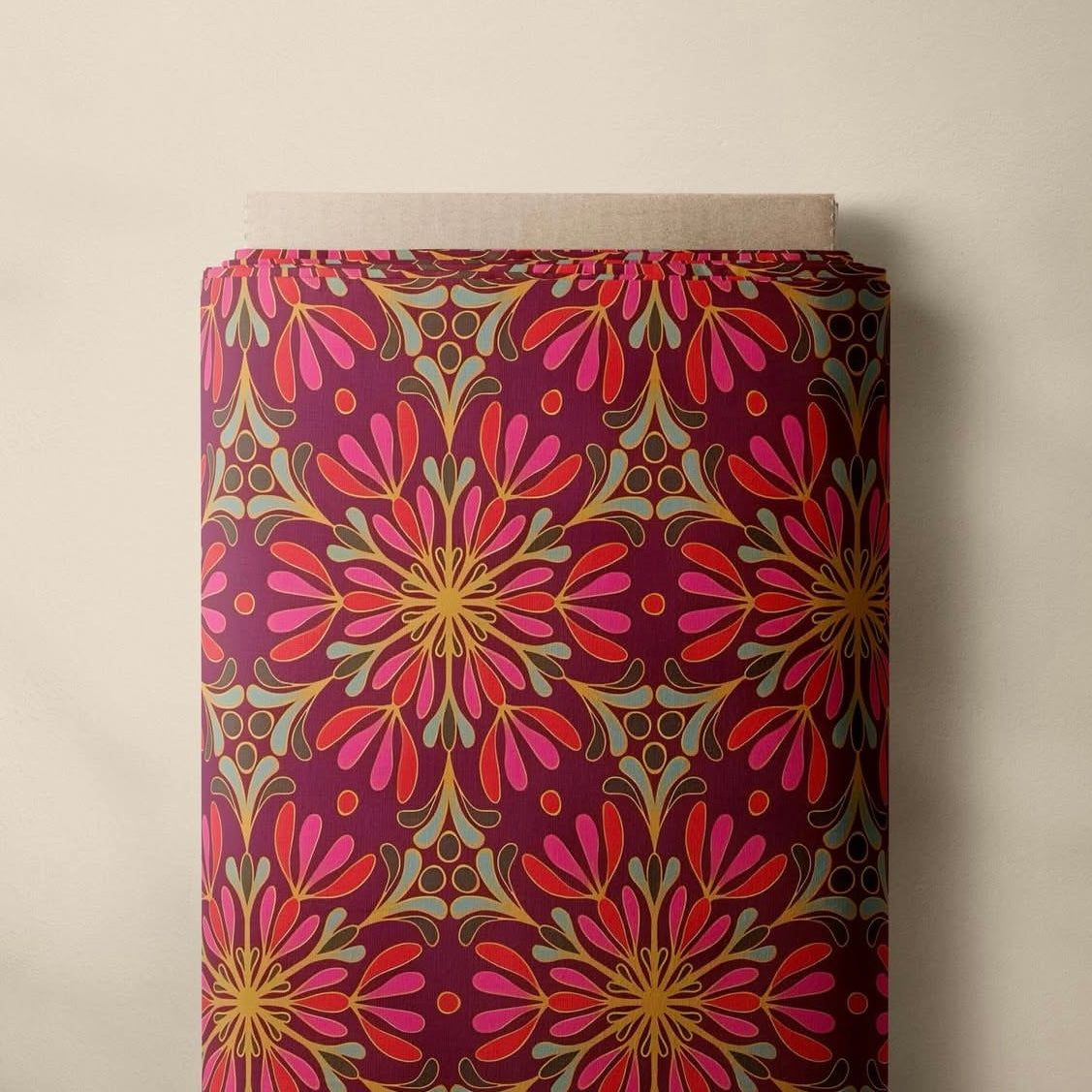 Geometric Medallion Starburst Cotton Fabric