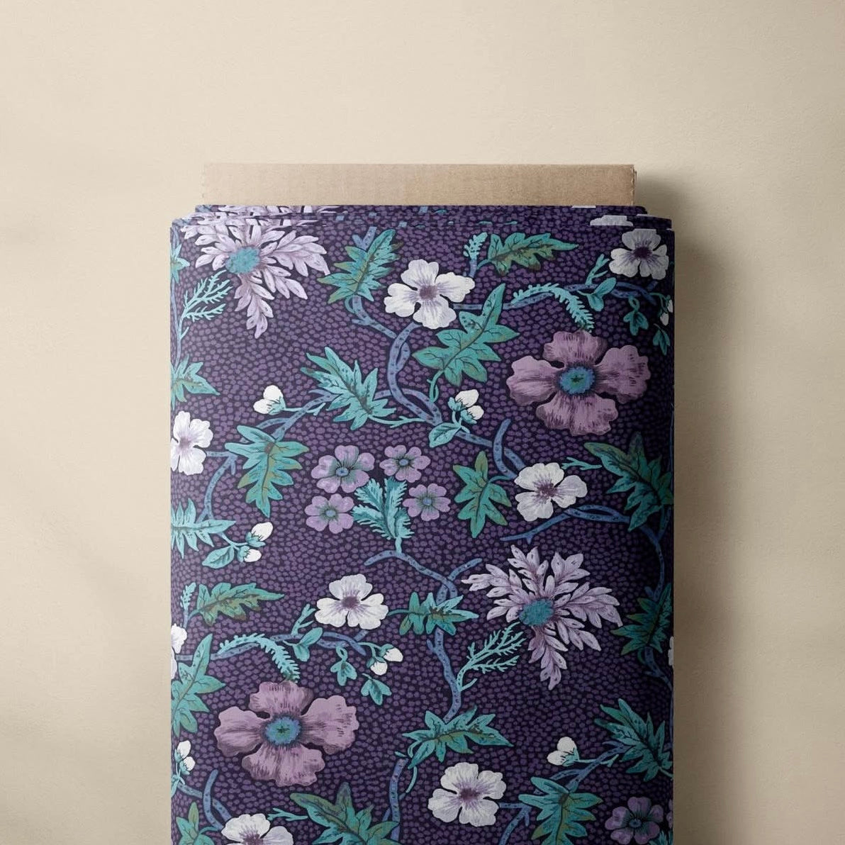 Botanical Vine Mixed Flowers Cotton Fabric